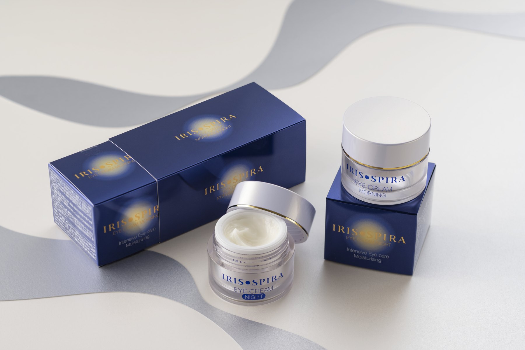 IRIS SPIRA Eye Cream product set with morning and night jars