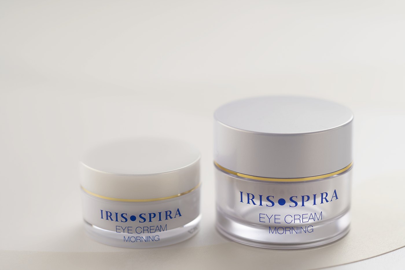 IRIS SPIRA Eye Cream jars on a white set
